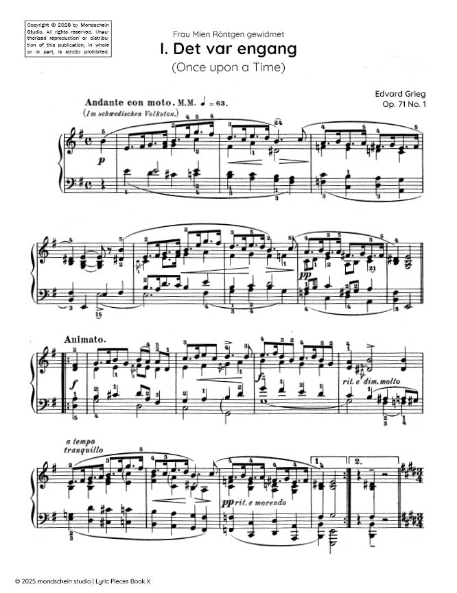 Grieg - Lyric Pieces Book X, Op. 71 (PDF Sheet Music / Digital Download)