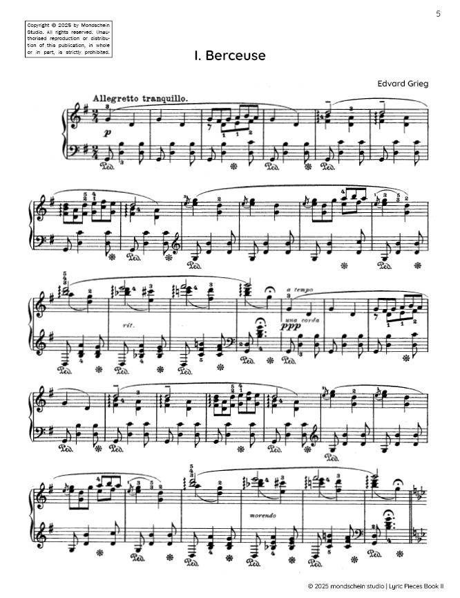 Grieg - Lyric Pieces Book II, Op. 38 (PDF Sheet Music / Digital Download)