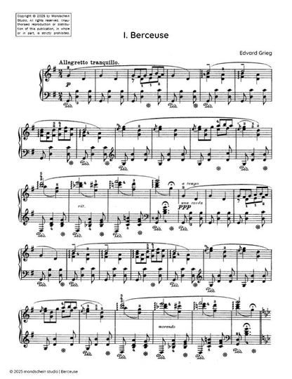 Grieg - Berceuse, Op. 38 No. 1 (PDF Sheet Music / Digital Download)