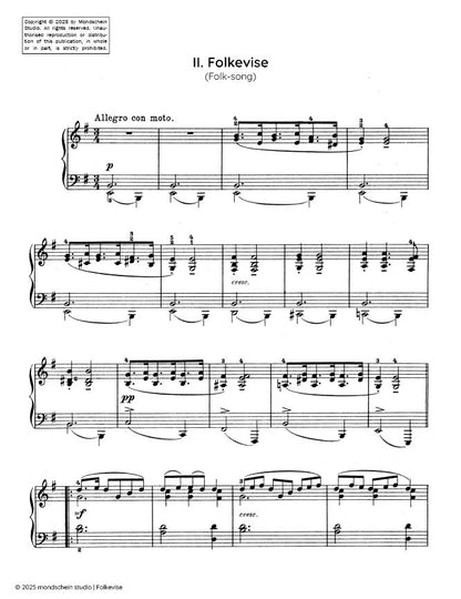 Grieg - Folkevise (Folk-song), Op. 38 No. 2 (PDF Sheet Music / Digital Download)