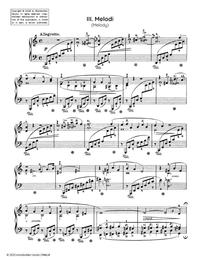 Grieg - Melodi (Melody), Op. 38 No. 3 (PDF Sheet Music / Digital Download)