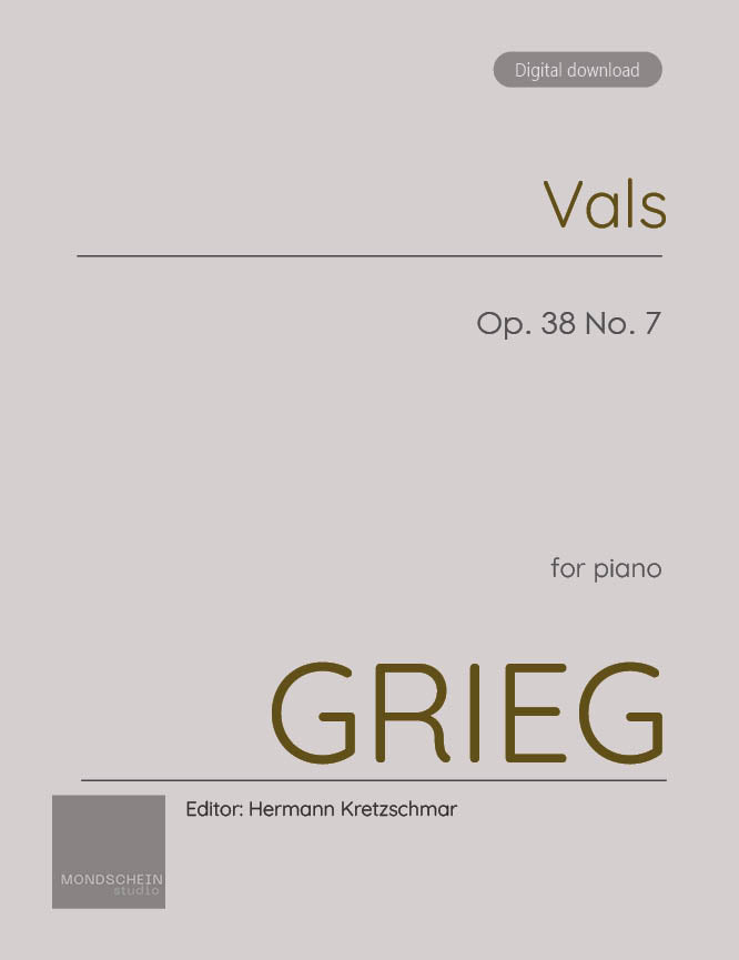 Grieg - Vals (Waltz), Op. 38 No. 7 (PDF Sheet Music / Digital Download)