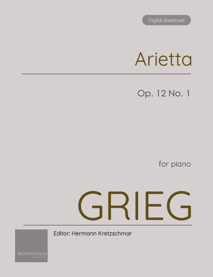 Grieg - Arietta, Op. 12 No. 1 (PDF Sheet Music / Digital Download)