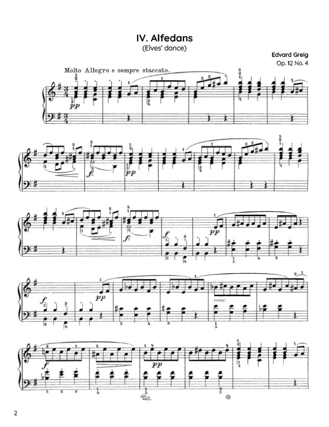 Grieg - Alfedans (Elves’ dance), Op. 12 No. 4 (PDF Sheet Music / Digital Download)