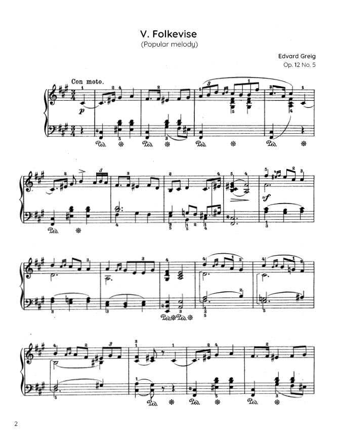 Grieg - Folkevise (Popular melody), Op. 12 No. 5 (PDF Sheet Music / Digital Download)