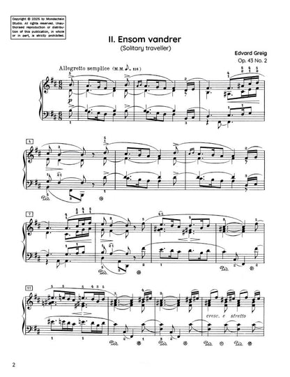 Grieg - Solitary traveller, Op. 43 No. 2 (PDF Sheet Music / Digital Download)
