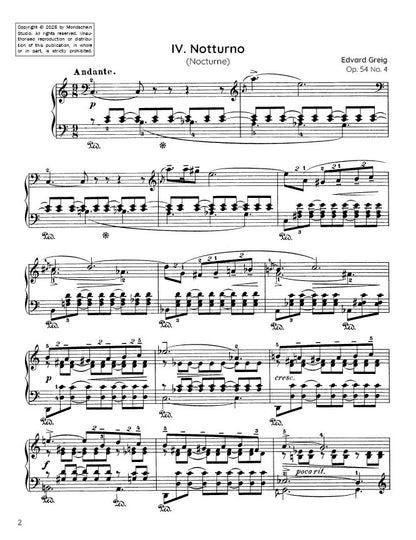Grieg - Notturno, Op. 54 No. 4 (PDF Sheet Music / Digital Download)