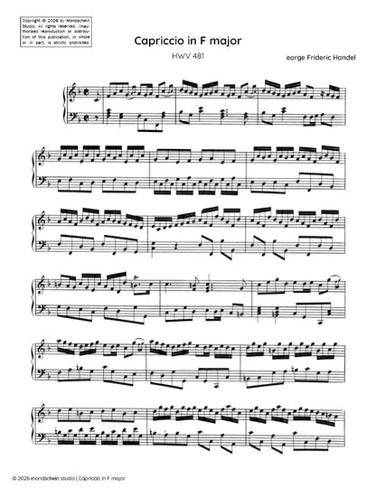 Handel - Capriccio in F major, HWV 481 (PDF Sheet Music / Digital Download)