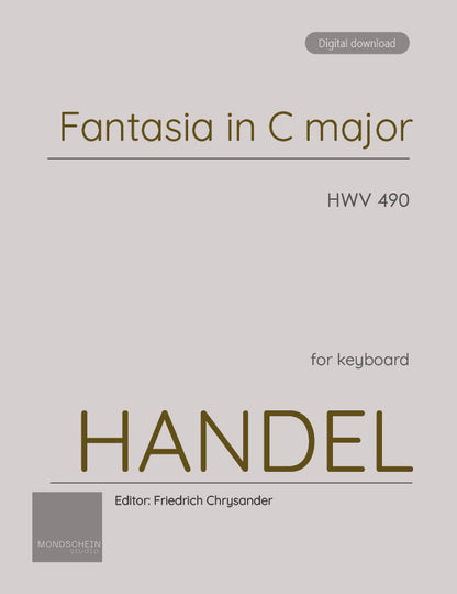 Handel - Fantasia in C major, HWV 490 (PDF Sheet Music / Digital Download)