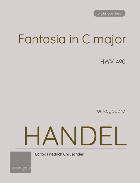 Handel - Fantasia in C major, HWV 490 (PDF Sheet Music / Digital Download)