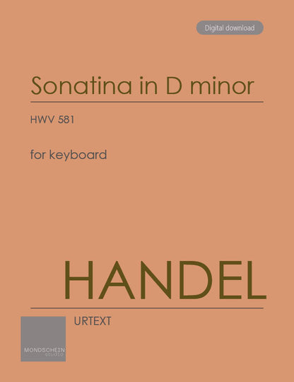 Handel - Sonatina in D minor (PDF Sheet Music / Digital Download)