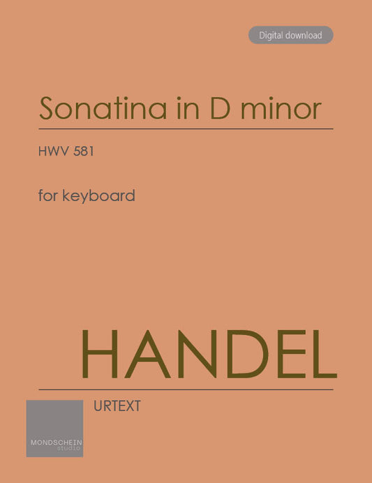 Handel - Sonatina in D minor (PDF Sheet Music / Digital Download)