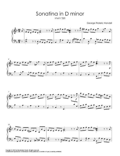 Handel - Sonatina in D minor (PDF Sheet Music / Digital Download)
