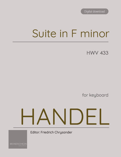 Handel - Keyboard Suite in F minor, HWV 433 (PDF Sheet Music / Digital Download)