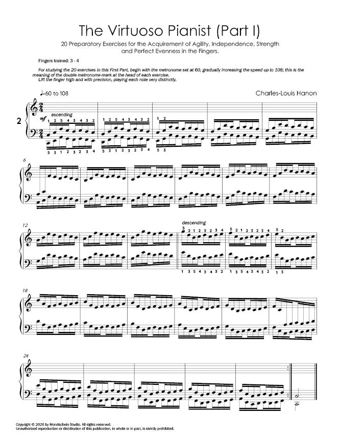 Hanon - The Virtuoso Pianist, Part 1 No. 2 (PDF Sheet Music / Digital Download)
