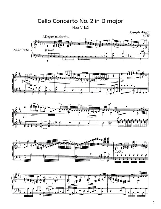 Haydn - Cello Concerto No. 2 in D major VIIb:2 (PDF Sheet Music / Digital Download)