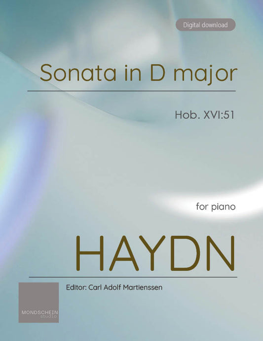 Haydn - Sonata in D major, Hob. XVI:51 (PDF Sheet Music / Digital Download)