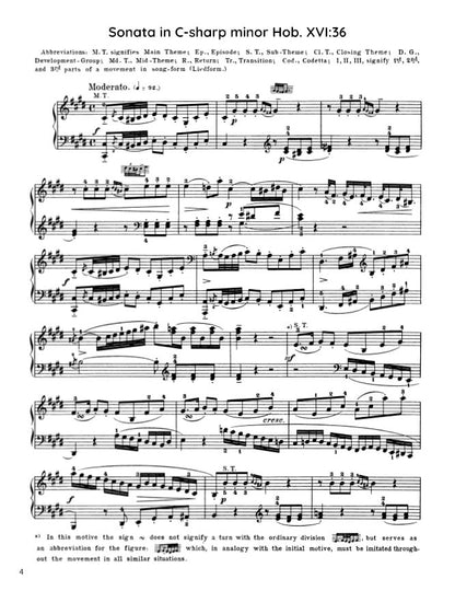 Haydn - Sonata in C-sharp minor, Hob. XVI:36 (PDF Sheet Music / Digital Download)