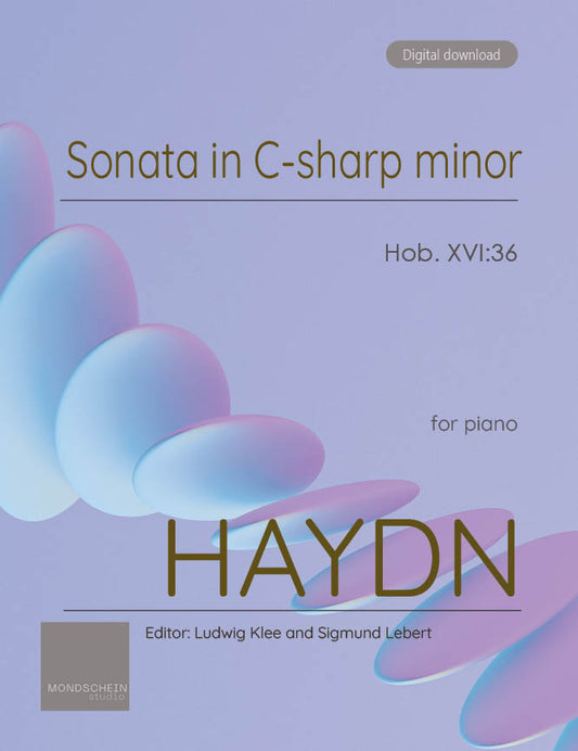 Haydn - Sonata in C-sharp minor, Hob. XVI:36 (PDF Sheet Music / Digital Download)