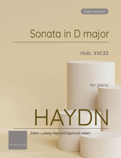 Haydn - Sonata in D major, Hob. XVI:33 (PDF Sheet Music / Digital Download)