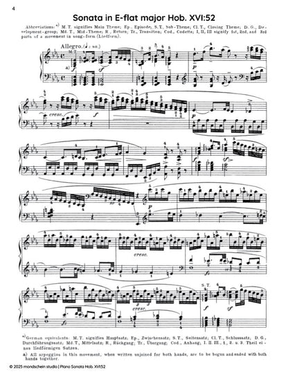 Haydn - Sonata in E-flat major, Hob. XVI:52 (PDF Sheet Music / Digital Download)