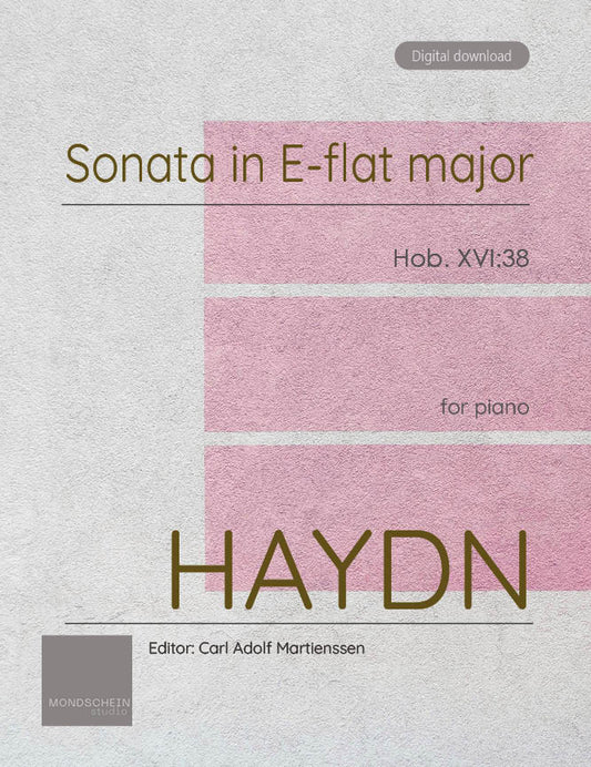 Haydn - Sonata in E-flat major, Hob. XVI:38 (PDF Sheet Music / Digital Download)