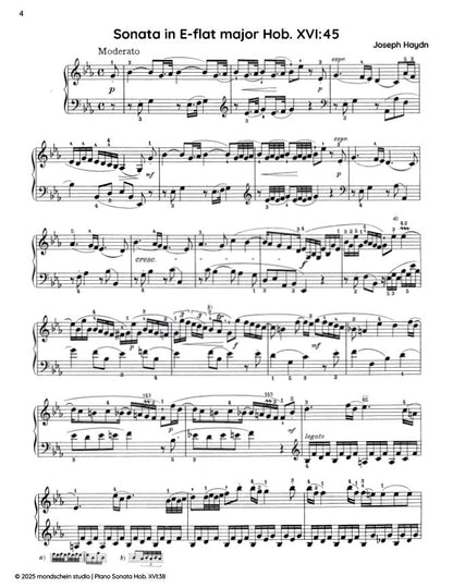 Haydn - Sonata in E-flat major, Hob. XVI:45 (PDF Sheet Music / Digital Download)