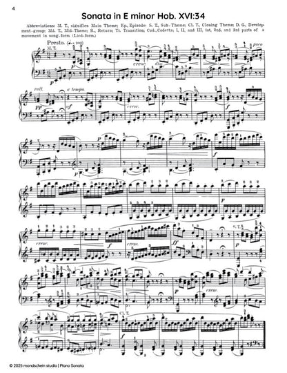 Haydn - Sonata in E minor, Hob. XVI:34 (PDF Sheet Music / Digital Download)