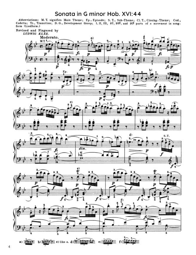 Haydn - Sonata in G minor, Hob. XVI:44 (PDF Sheet Music / Digital Download)