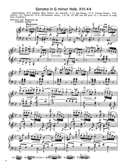 Haydn - Sonata in G minor, Hob. XVI:44 (PDF Sheet Music / Digital Download)