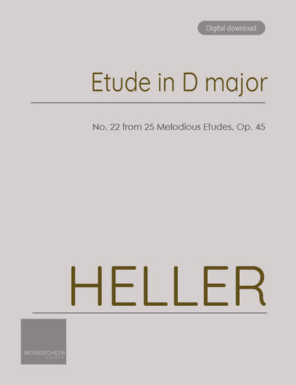 Heller - Etude in D major, Op. 45 No. 22 (PDF Sheet Music / Digital Download)