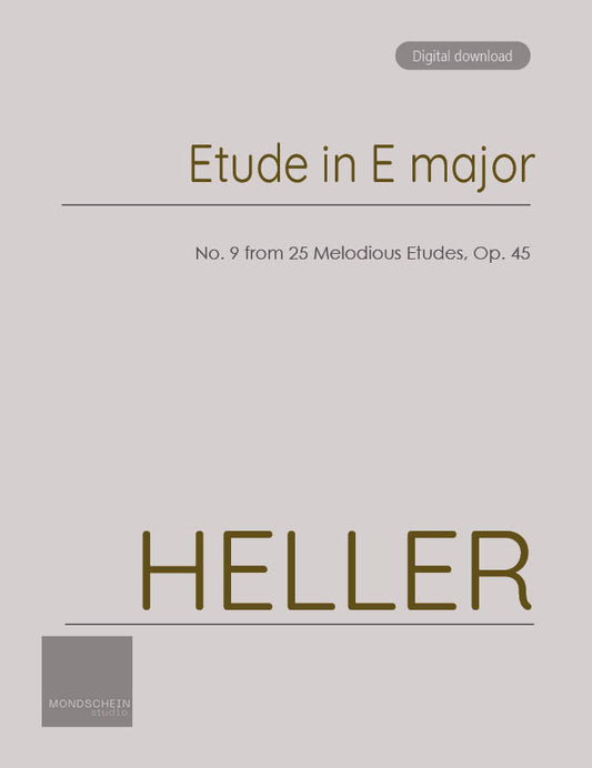 Heller - Etude in E major, Op. 45 No. 9 (PDF Sheet Music / Digital Download)