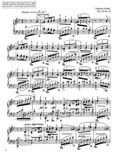 Heller - Etude in G minor, Op. 45 No. 21 (PDF Sheet Music / Digital Download)