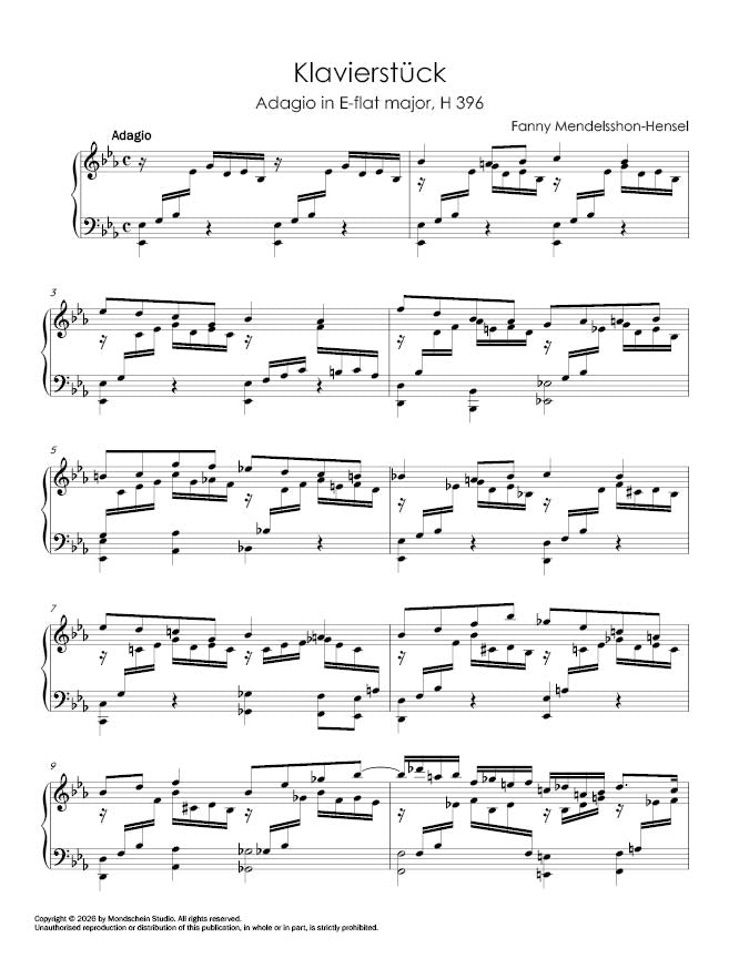 Hensel - Adagio in E-flat major, H 396 (PDF Digital Download)