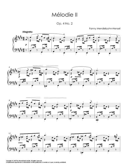 Hensel - Mélodie II, Op. 4 No. 2 (PDF Digital Download | Printed Sheet Music)