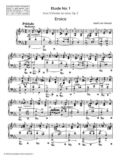 Henselt - Etude No. 1 (Eroica) from 12 Études de salon, Op. 5 (PDF Sheet Music / Digital Download)