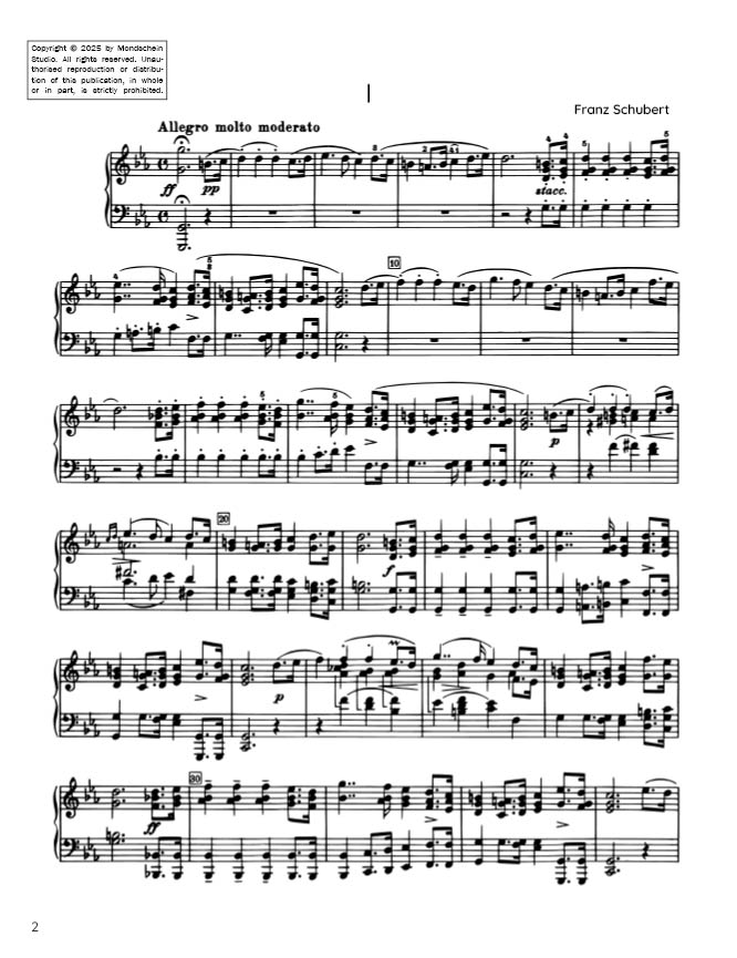 Schubert - Impromptu in C minor, D 899 No. 1 (PDF Digital Download)