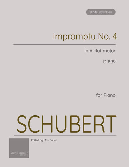 Schubert - Impromptu in A-flat major, D 899 No. 4 (PDF Sheet Music / Digital Download)