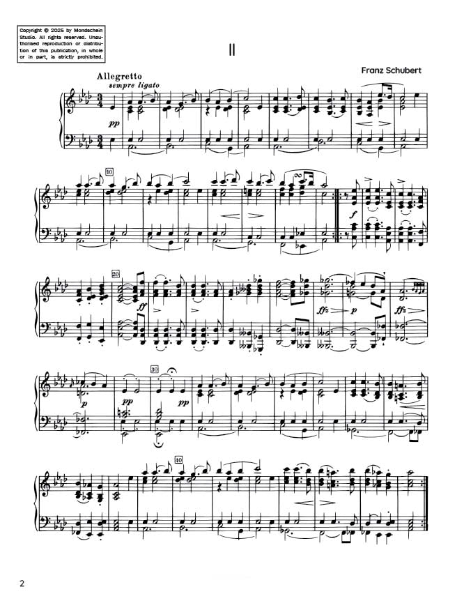 Schubert - Impromptu in A-flat major, D 935 No. 2 (PDF Sheet Music / Digital Download)