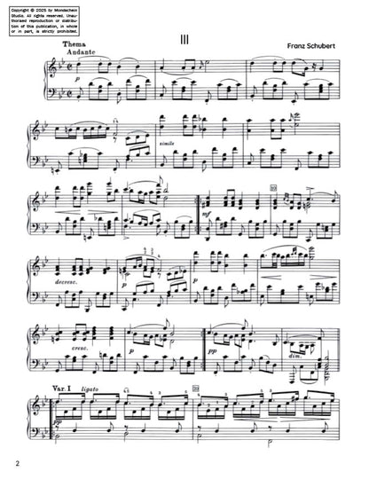 Schubert - Impromptu in B-flat major, D 935 No. 3 (PDF Sheet Music / Digital Download)