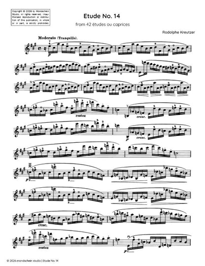 Kreutzer - Etude, No. 14 from 42 études ou caprices (PDF Sheet Music / Digital Download)