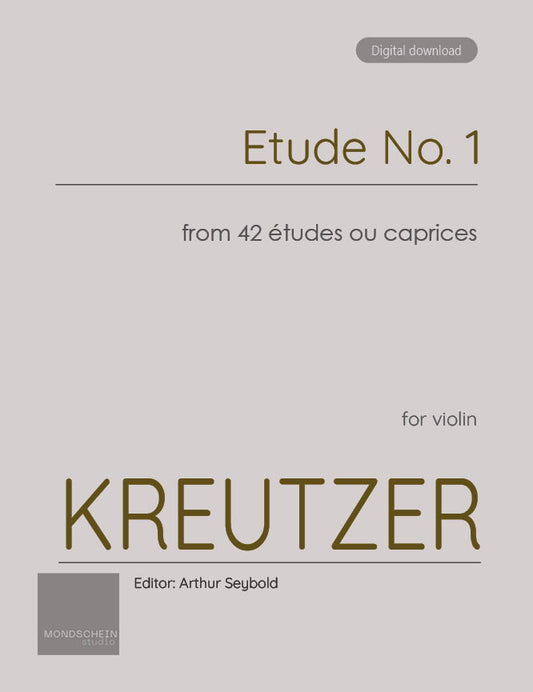 Kreutzer - Etude, No. 1 from 42 études ou caprices (PDF Sheet Music / Digital Download)