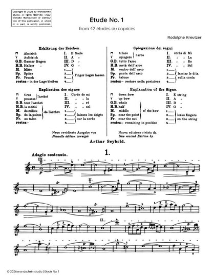 Kreutzer - Etude, No. 1 from 42 études ou caprices (PDF Sheet Music / Digital Download)