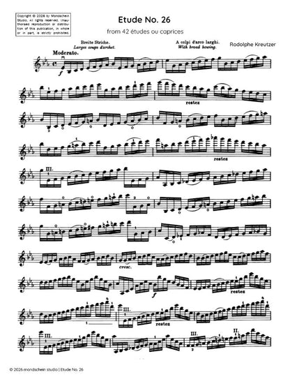 Kreutzer - Etude, No. 26 from 42 études ou caprices (PDF Sheet Music / Digital Download)