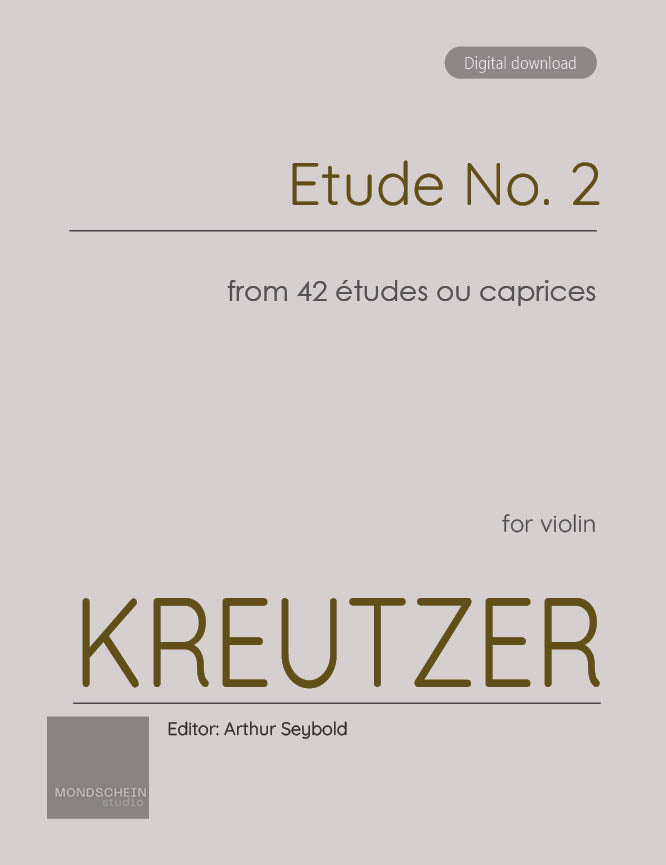 Kreutzer - Etude, No. 2 from 42 études ou caprices (PDF Sheet Music / Digital Download)