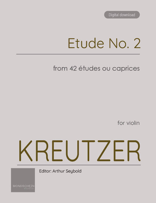 Kreutzer - Etude, No. 2 from 42 études ou caprices (PDF Sheet Music / Digital Download)