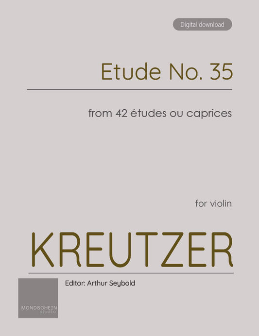Kreutzer - Etude, No. 35 from 42 études ou caprices (PDF Sheet Music / Digital Download)