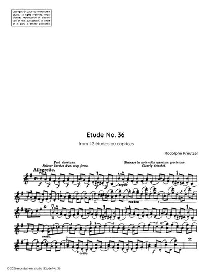 Kreutzer - Etude, No. 36 from 42 études ou caprices (PDF Sheet Music / Digital Download)