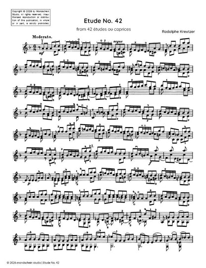 Kreutzer - Etude, No. 42 from 42 études ou caprices (PDF Sheet Music / Digital Download)