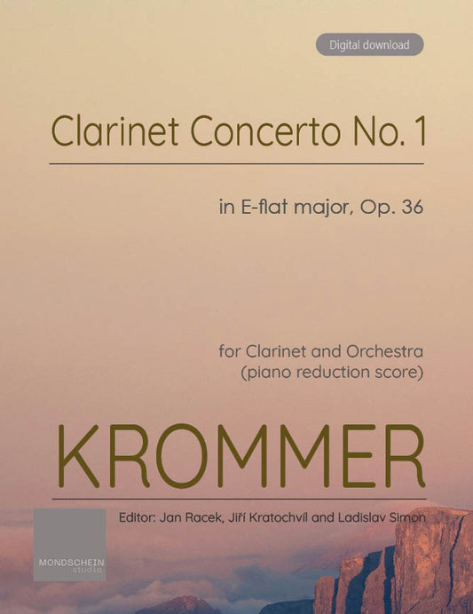 Krommer - Clarinet Concerto No. 1 in E-flat major, Op. 36 (PDF Sheet Music / Digital Download)